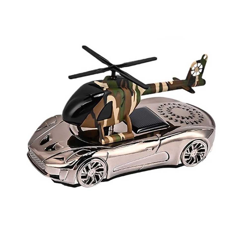 Solar-Powered Car Perfume Diffuser - Rotating Helicopter Air Freshener
