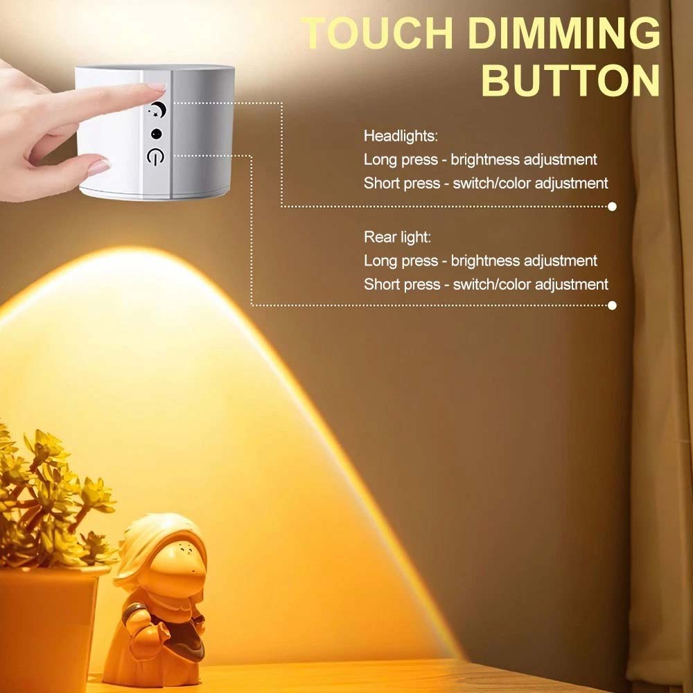 Rechargeable LED Wall Sconce Lights - Magnetic Remote Night Lamp, USB Powered
