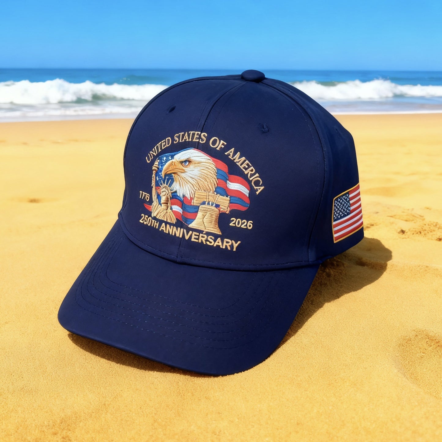 USA 250th Anniversary Baseball Cap - Patriotic 3D Print Hat 1776-2026