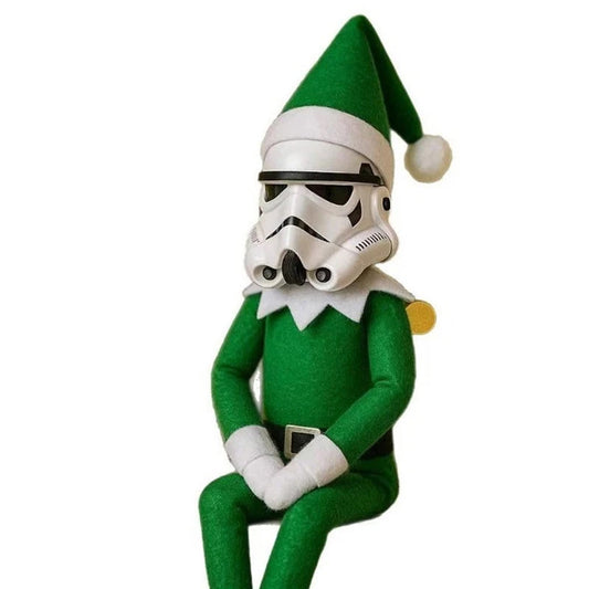 Stormtrooper Elf Christmas Ornament | Resin & Felt Festive Collectible for Holiday Decor
