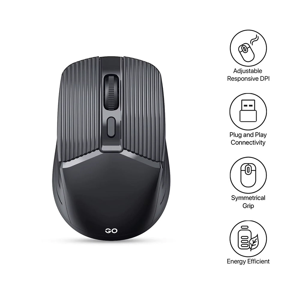 2.4GHz Wireless Slim USB Mouse - Mini Optical Sensor with 3 DPI Modes for PC Mac