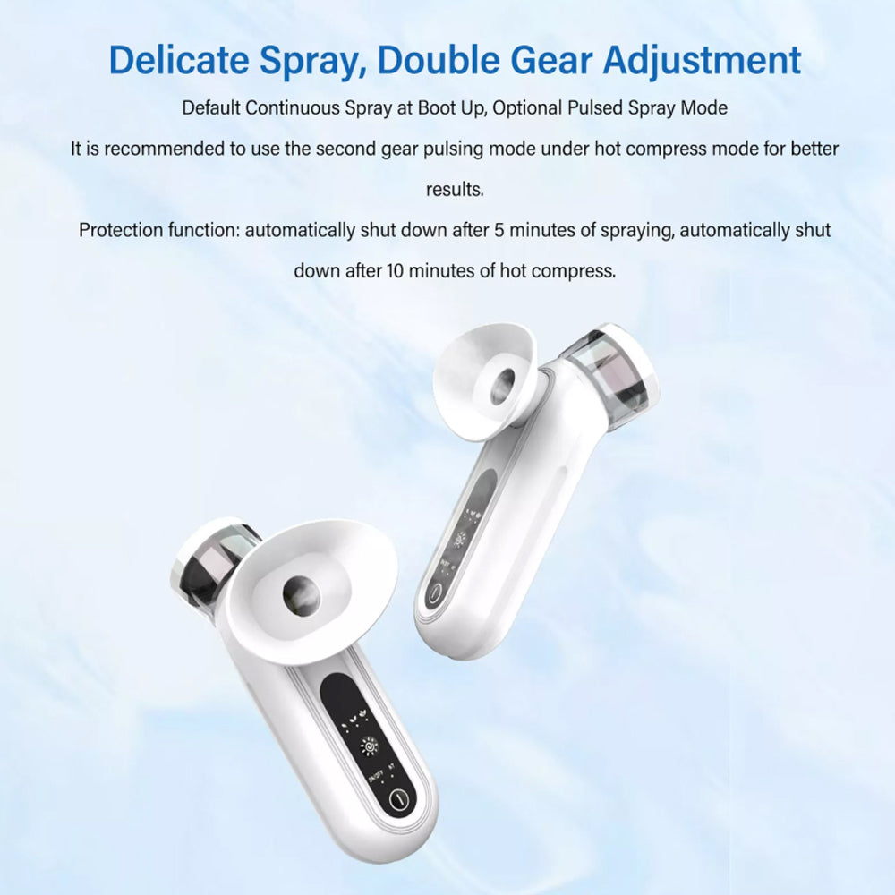 Eye Mist Sprayer White Nano Mist Sprayer Hot Compress Moisturizing Rechargeable