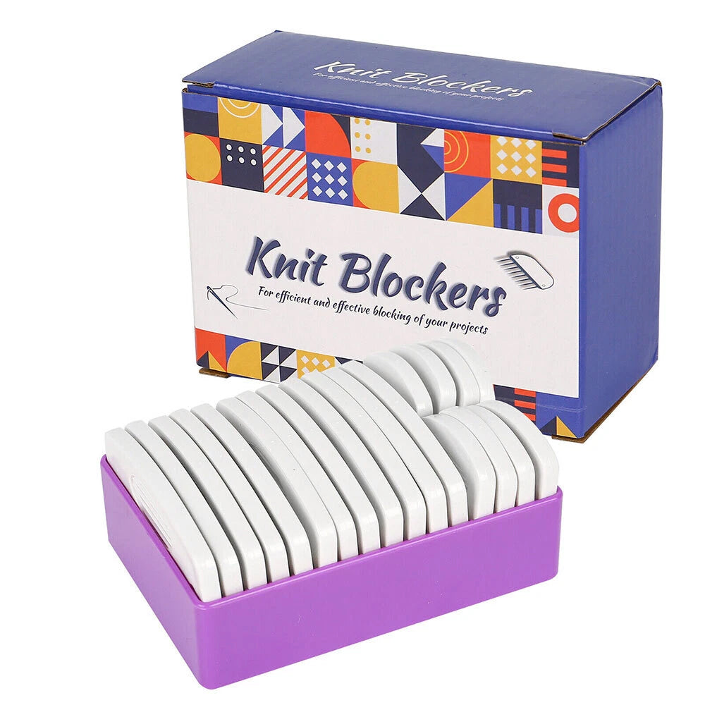 Knit Blockers & Pins Kit - 20pcs Blocking Tool for Knitting Crochet Lace