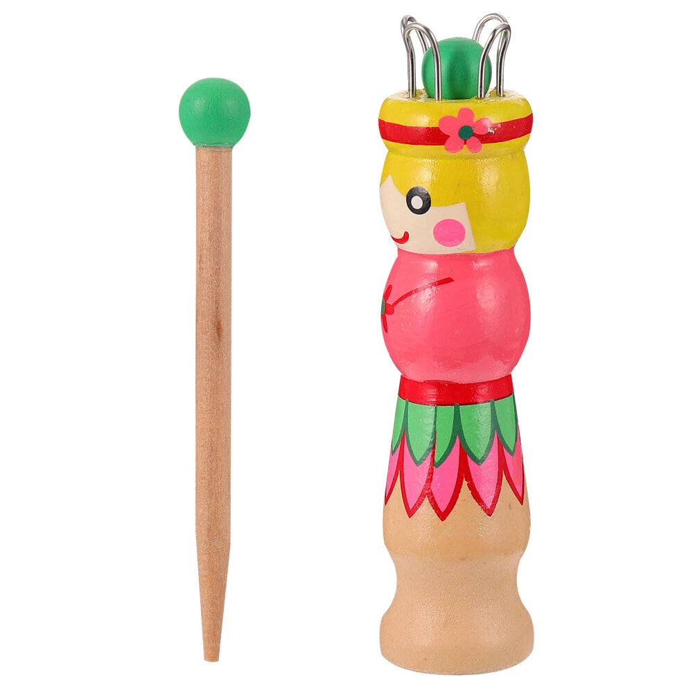 Large Wooden Knitting Spool Doll – French Knitting & Corking Tool for Beginners, Educational Hand Weaving Craft Kit