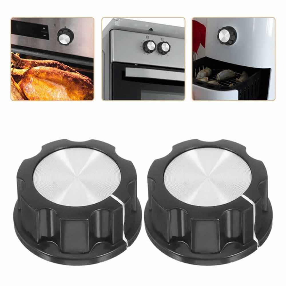 2-Pack Universal Air Fryer Timer Knob Replacement, 360° D-Shaft Control Switch Knob, Heat-Resistant