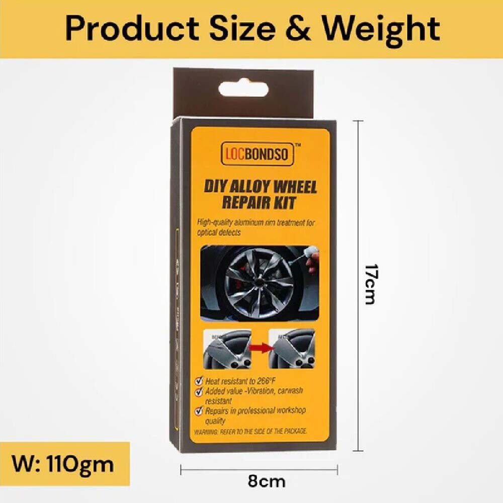 DIY Silver Alloy Wheel Rim Scuffs Scrape Car Kerb Damage Repairing Kit Fix Tool