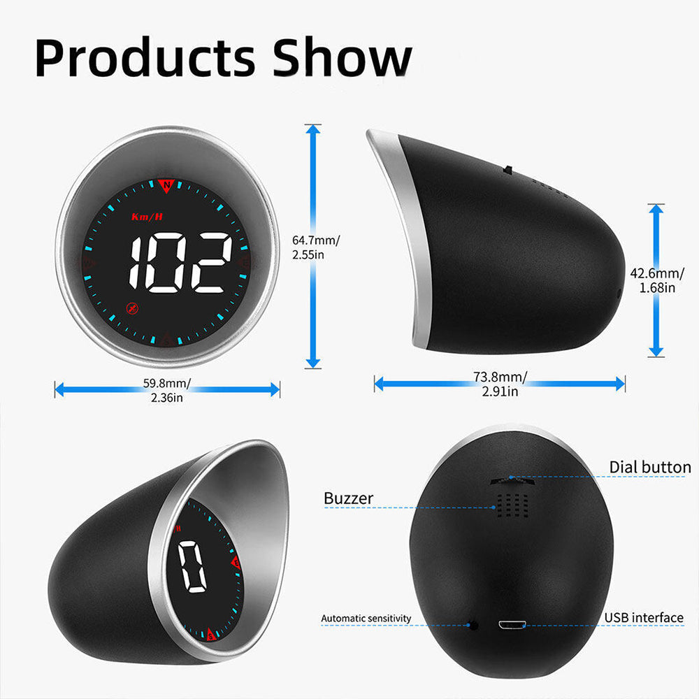 Universal Car Head Up Display G5 HUD GPS Speedometer Speed Warning Alarm