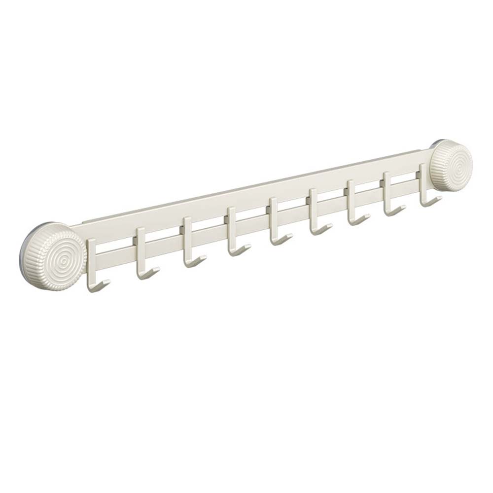 9-Hook Suction Cup Hook Rack - Wall Mounted Bathroom Kitchen Utensil Organizer