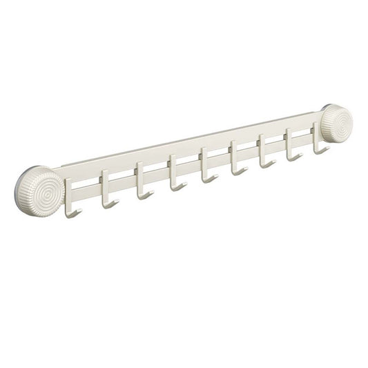 9-Hook Suction Cup Hook Rack - Wall Mounted Bathroom Kitchen Utensil Organizer