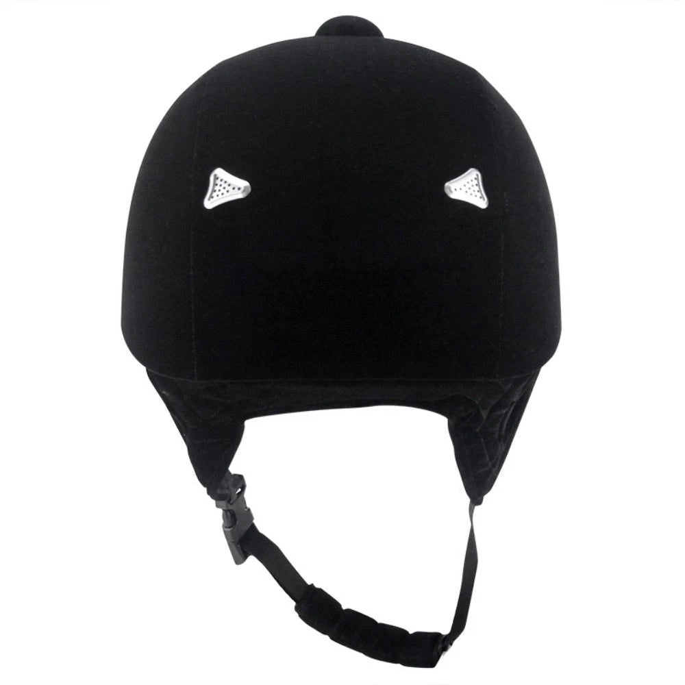 Black Horse Riding Helmet – Adjustable Safety Half Cover, 58cm Equestrian