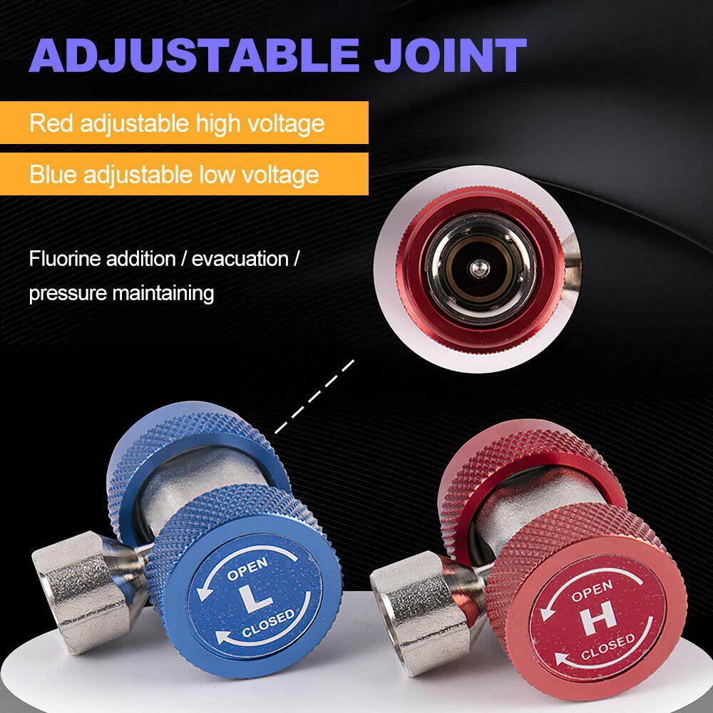 2pcs R134A A/C Air Condition Coupler Adapter High Low Manifold Gas Connector