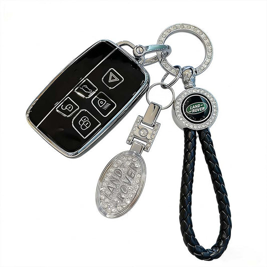 TPU Remote Key Cover Fob Case with Rope Keyring for Land Rover & Jaguar Models