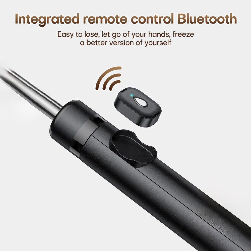 Universal Extendable Bluetooth Wireless Selfie Stick with Fill Light Tripod