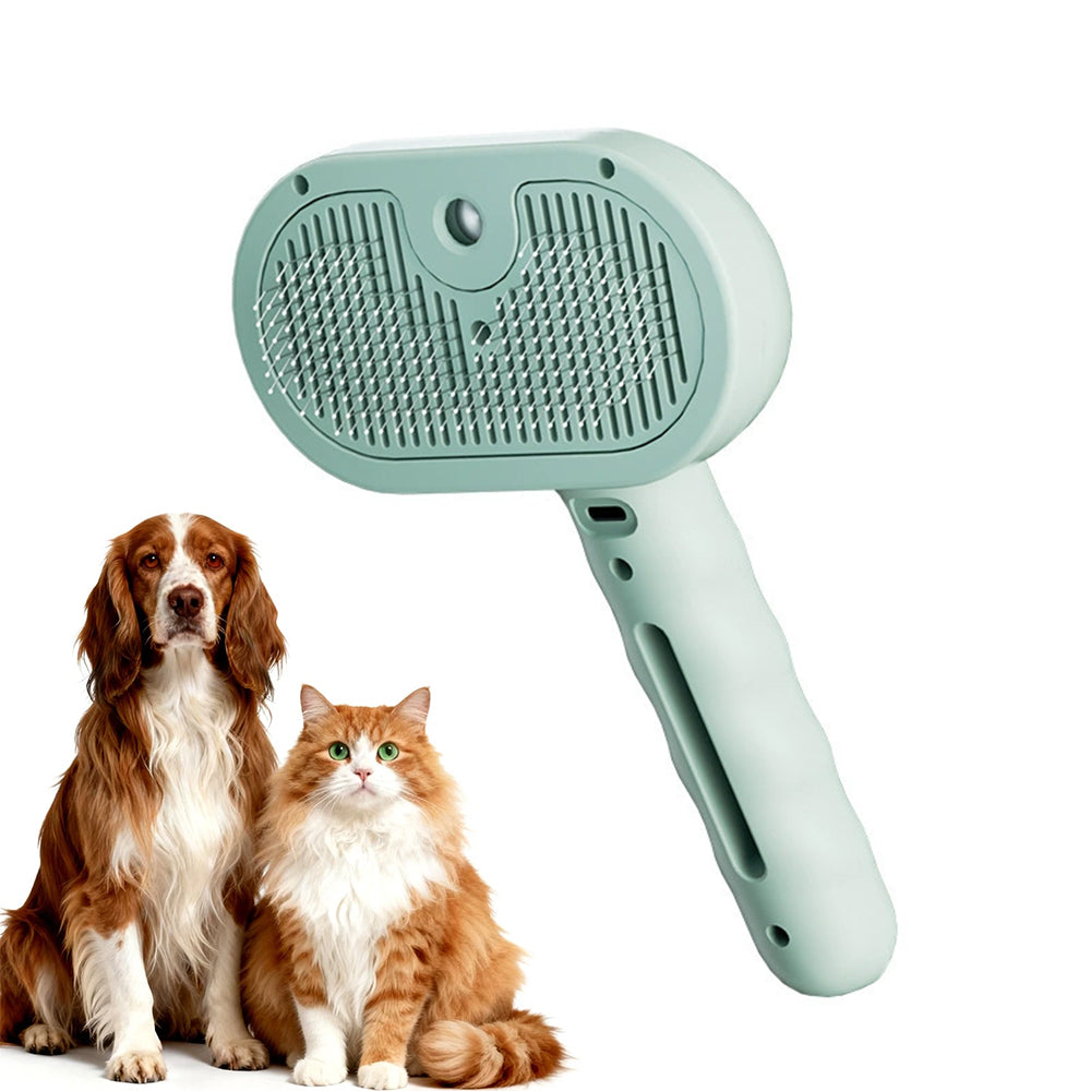 Cat Steam Brush – 3-in-1 Self-Cleaning Pet Grooming Brush for Shedding