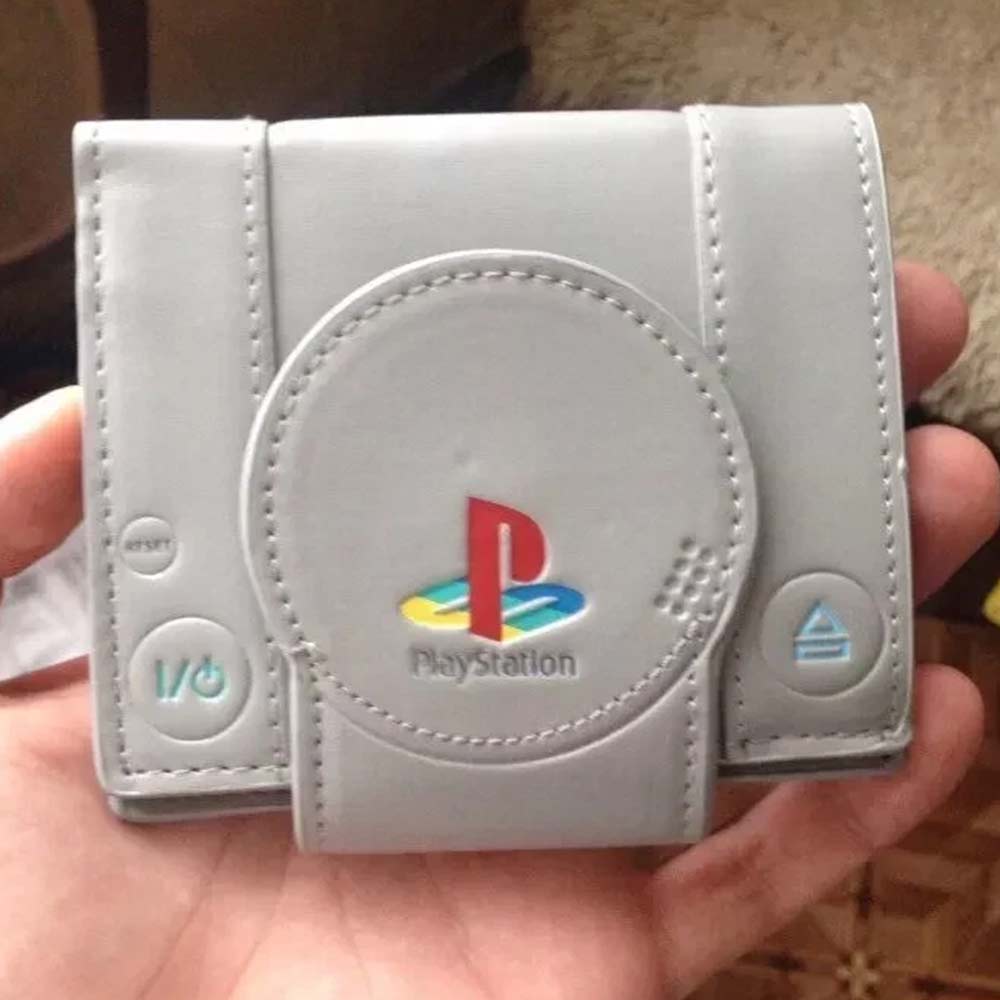 Console Shaped Wallet – Double Fold PU Leather Wallet with Card Holders, Gift for Gamers & Students