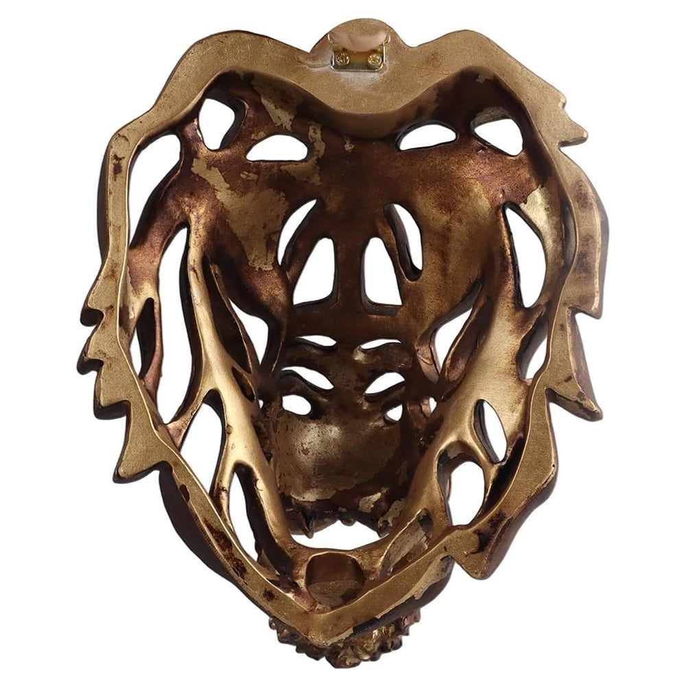 Wall Art Lion Head Sculpture - Garden & Home Decor Ornament, Resin Outdoor Artwork