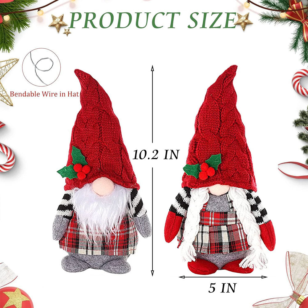 2-Pack Christmas Plush Doll Gnome – Xmas Dwarf Gonk Elf Home Decoration Ornament