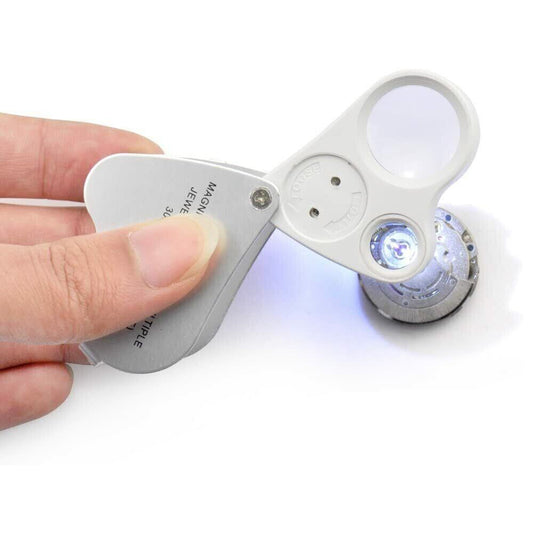 LED Double Multiple 30X 60X Jewelers Eye Loupe Lens Magnifier Magnifying Glass