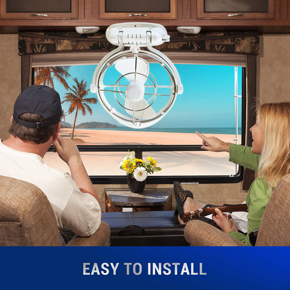 Caravan Camper Trailer 12V 24V Fan White With Remote and Timing