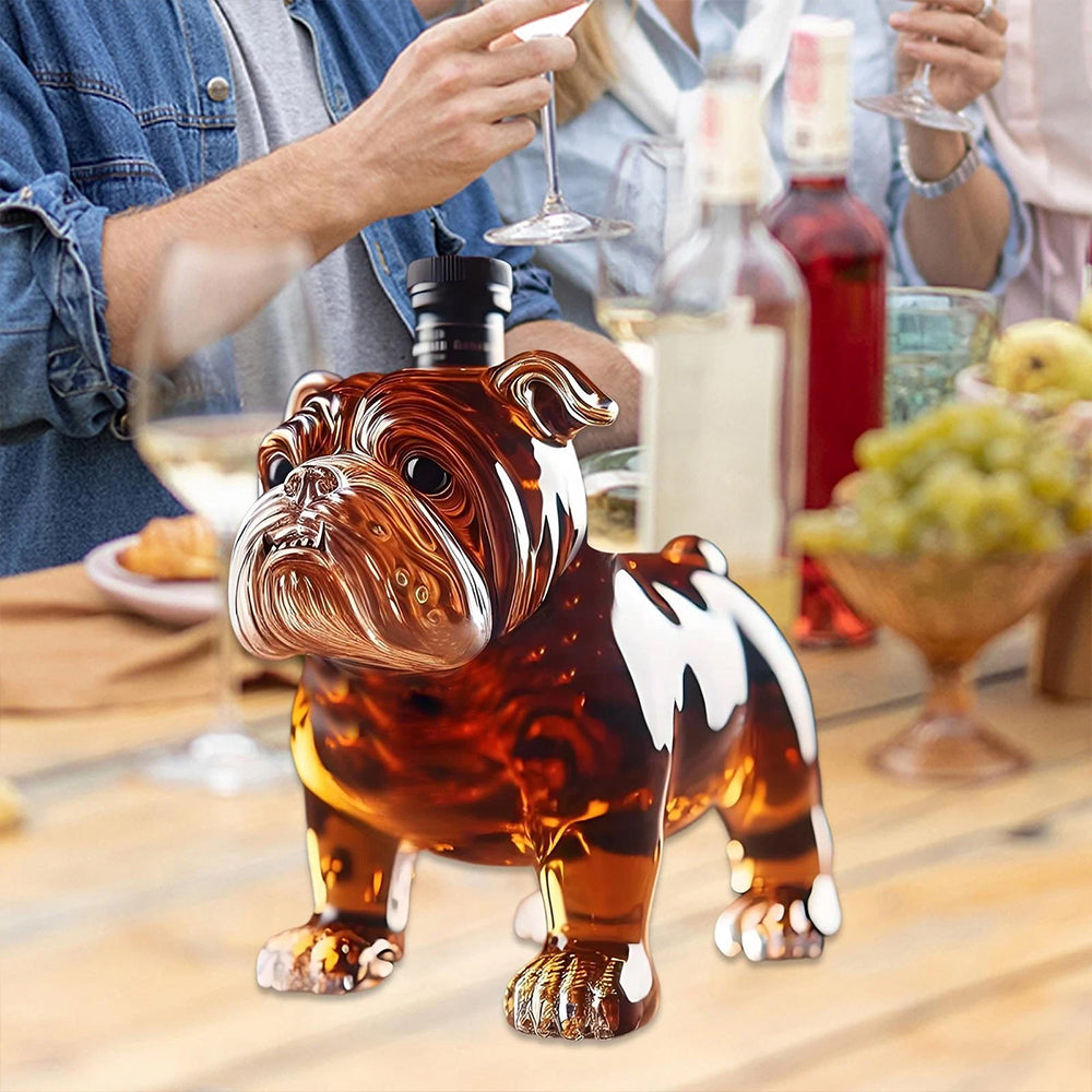 Bulldog Whiskey Bottle – Funny & Unique Animal Glass Decanter for Spirits