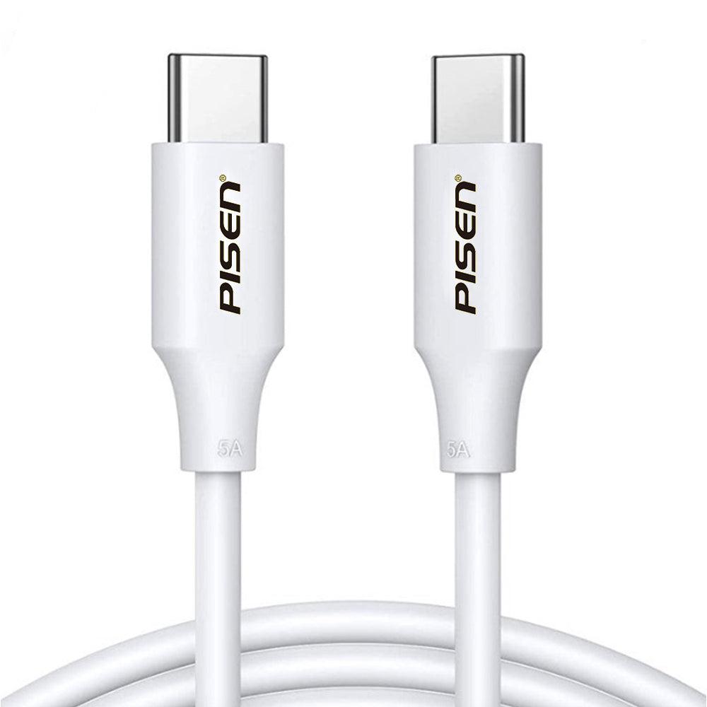 Pisen 1M 100W USB-C  To USB-C  5A Data Cable White