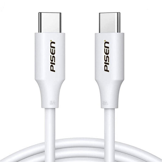 Pisen 1M 100W USB-C  To USB-C  5A Data Cable White