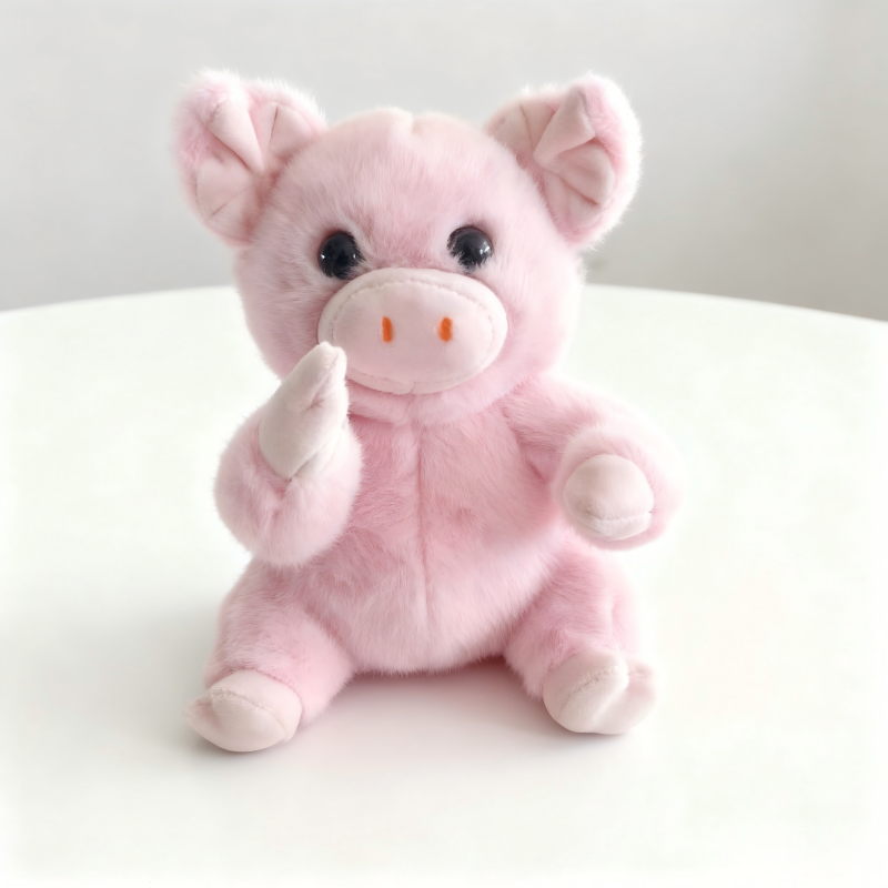Fluffy Farm Animal Stuffed Dolls- Black & White Cow, Pink Pig,Brown Cow Plush Toys