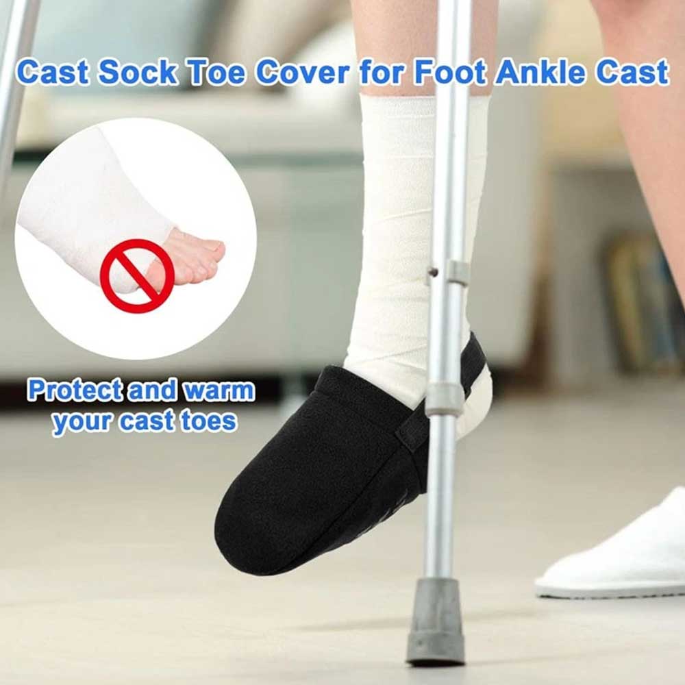 2-Pack Non-Slip Cast Shoe Covers | Water-Resistant Toe Protector & Foot Cast Sock for Men and Women