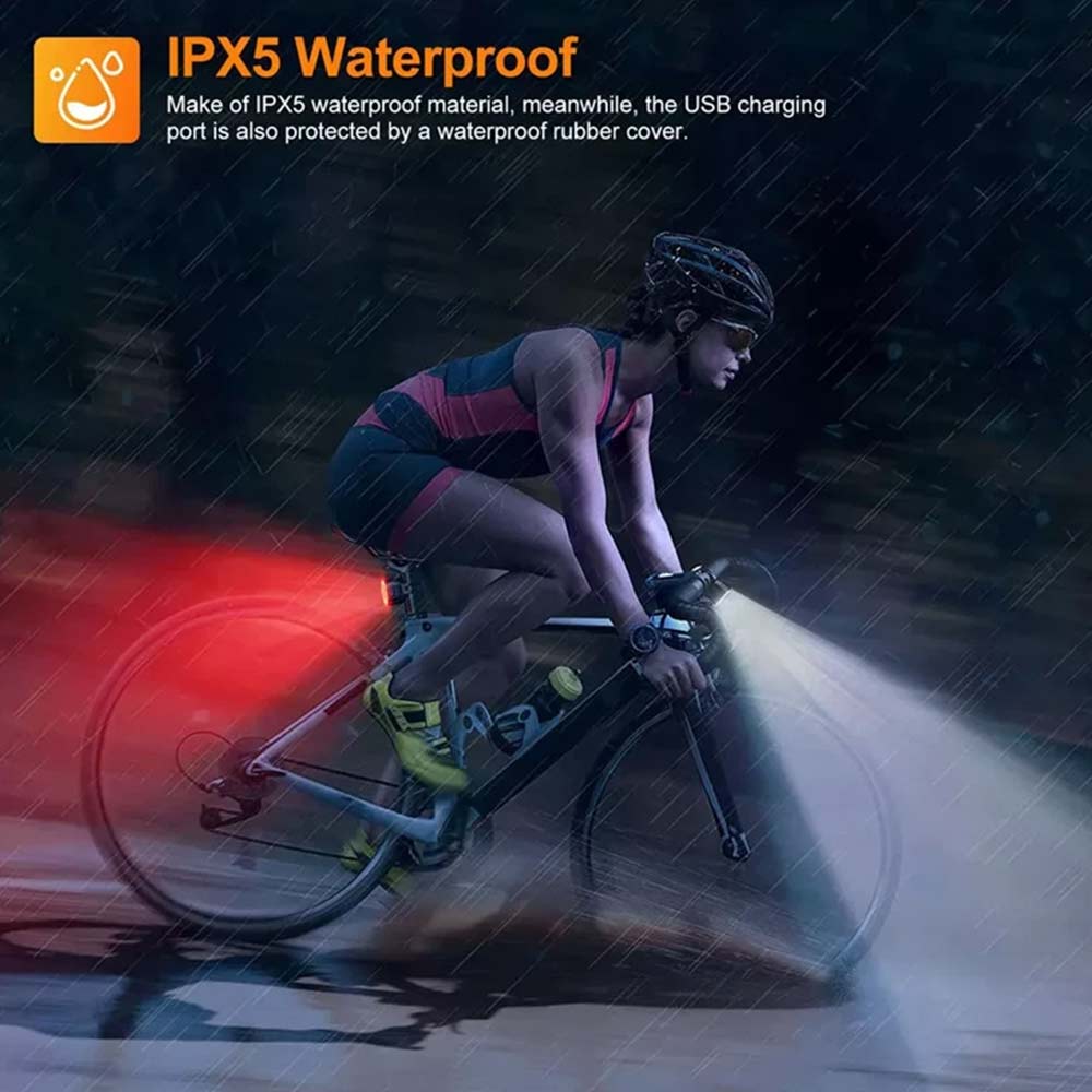 2PCS Super Bright Bike Light Set - Front & Rear LED Bicycle Lamps, Waterproof