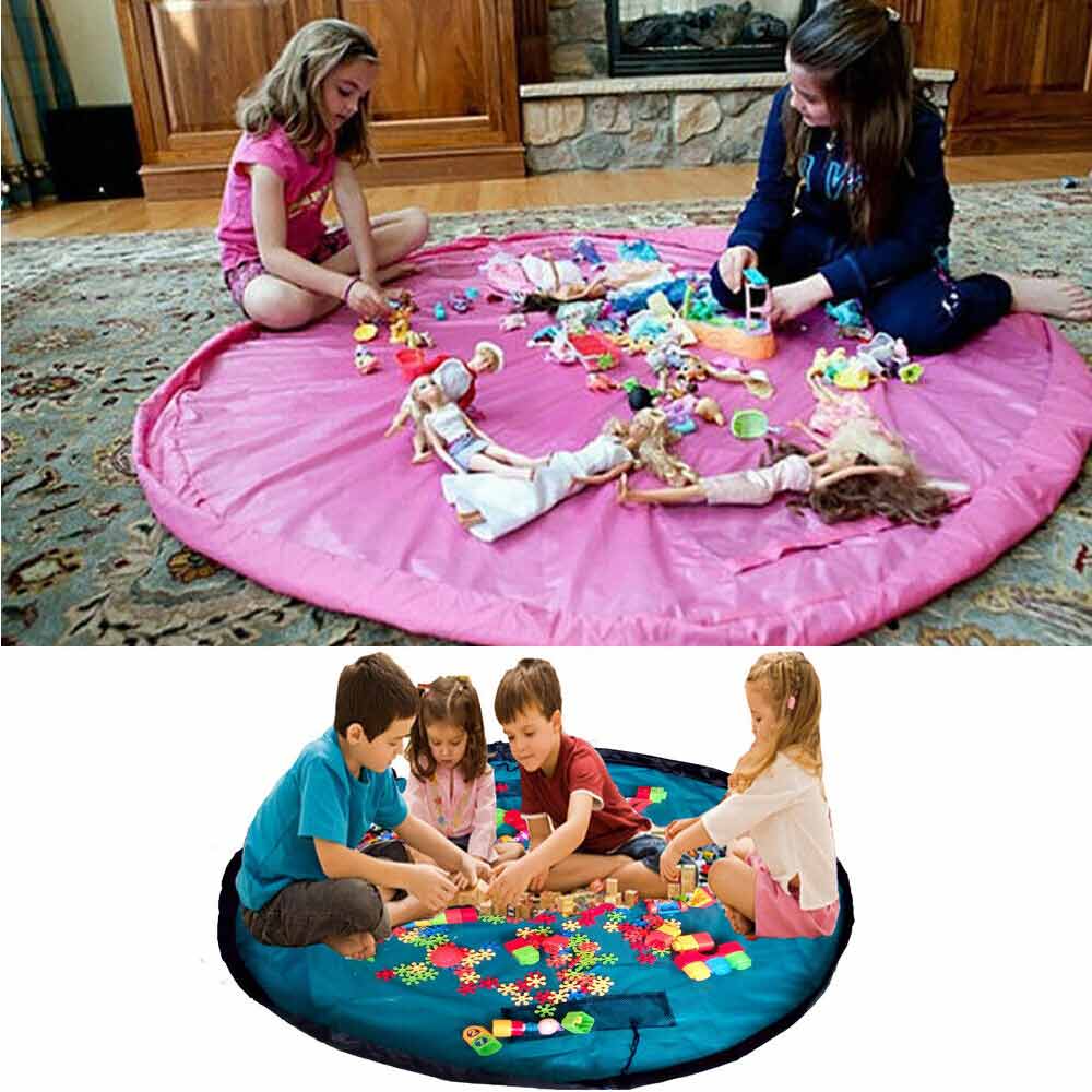 1.5m Portable Kids Play Toy Storage Bag Mat Organizer Drawstring Pouch
