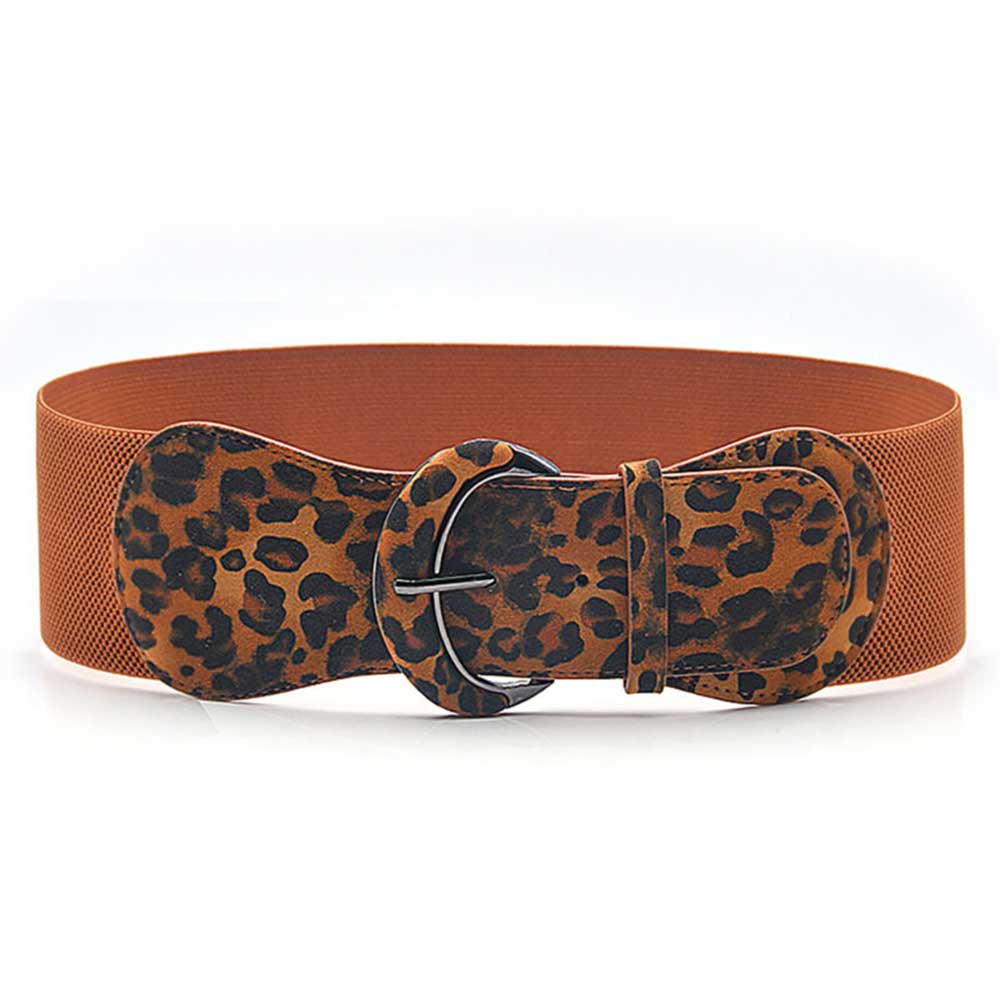 Wide Belt 75CM Women Ladies Faux Leather Wide Stretch Elastic Buckle Cinch Waist
