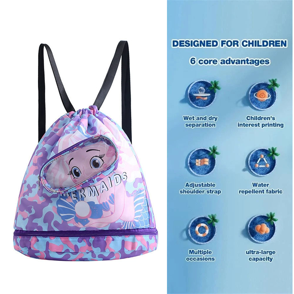 Dry Wet Separation Swimm Storage Bag - Waterproof Washing Bag with Shoe Compartment