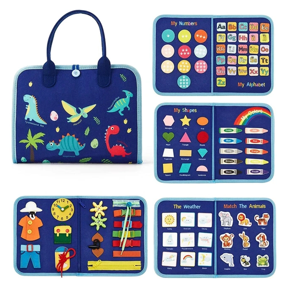 Montessori Busy Board - Sensory Learning Activity Board for Early Development