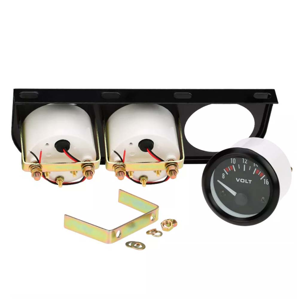 52mm Car Electronic Triple Gauge Kit Oil Pressure + Water + Tem +Voltmeter Meter