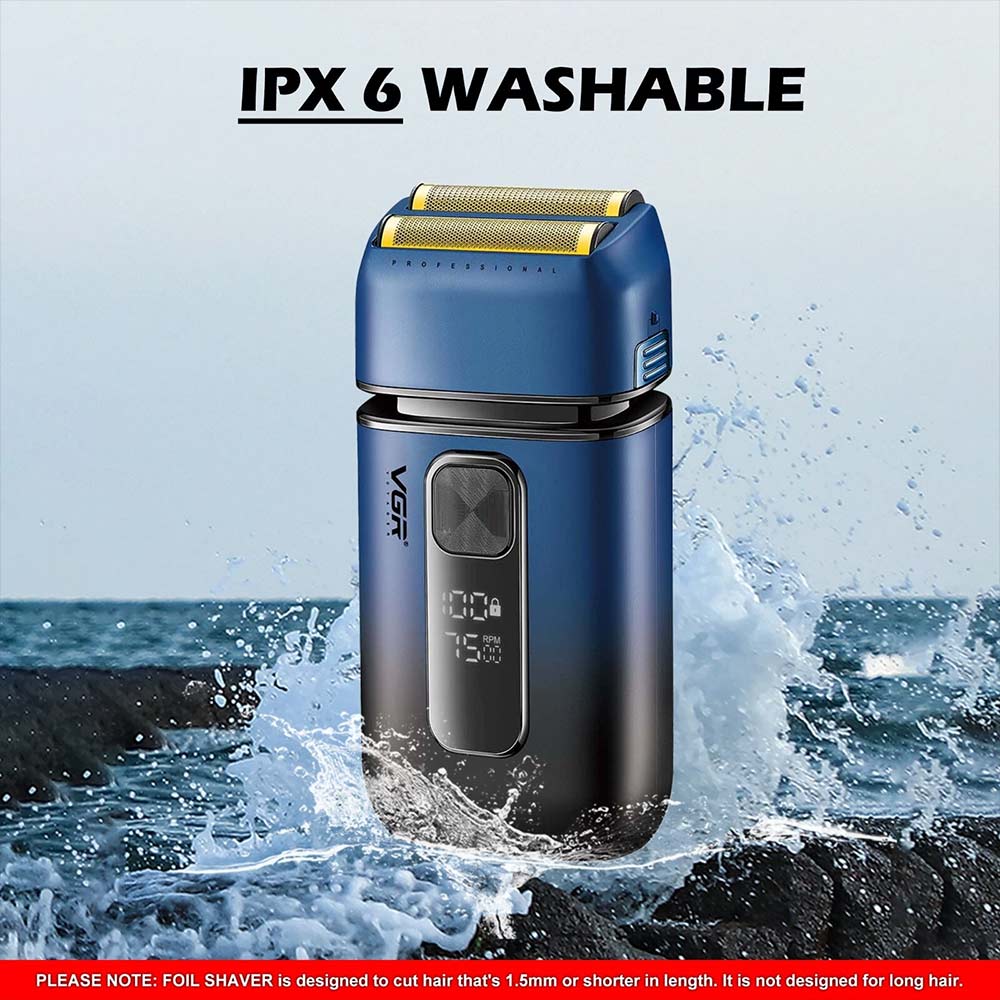 VGR Electric Foil Shaver for Men - Cordless Waterproof Razor with Pop-Up Trimmer