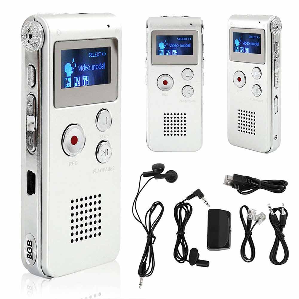 8GB Rechargeable Digital Audio/Sound/Voice Recorder Dictaphone MP3 Player RT