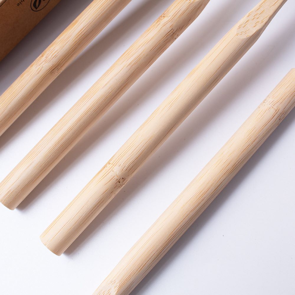 Gray Bamboo Toothbrush Set – 4-Pack, Extra Dense Bristles, Eco-Friendly