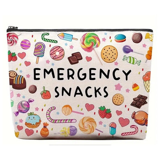 Emergency Snack Storage Bag – Portable Canvas Pouch with Zip Fastening for Hiking, Travel & Daily Organizing