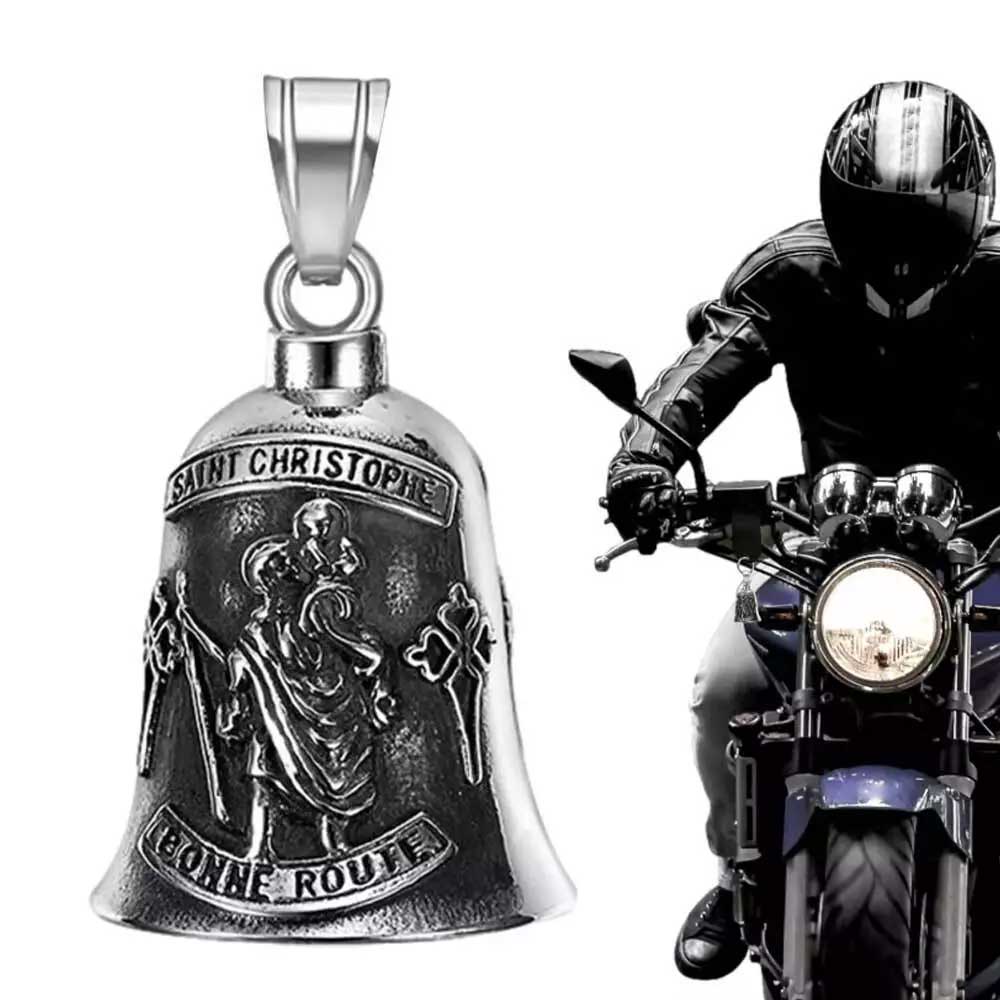 St. Christopher Guardian Bell Motorcycle Lucky Bell Stainless Steel Ride Bells No Chains