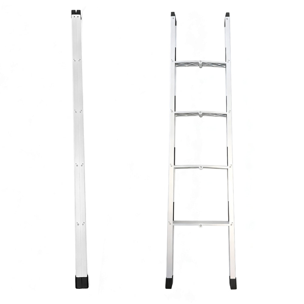 SJ 4-Step Folding Aluminium Ladder for Caravan & RV Bunks – Lightweight, Non-Slip, Space-Saving