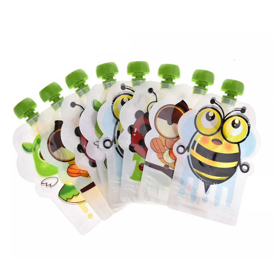 8Pcs Reusable Food Pouches, for Capacity 150ml Ideal for Baby Food, Smoothy