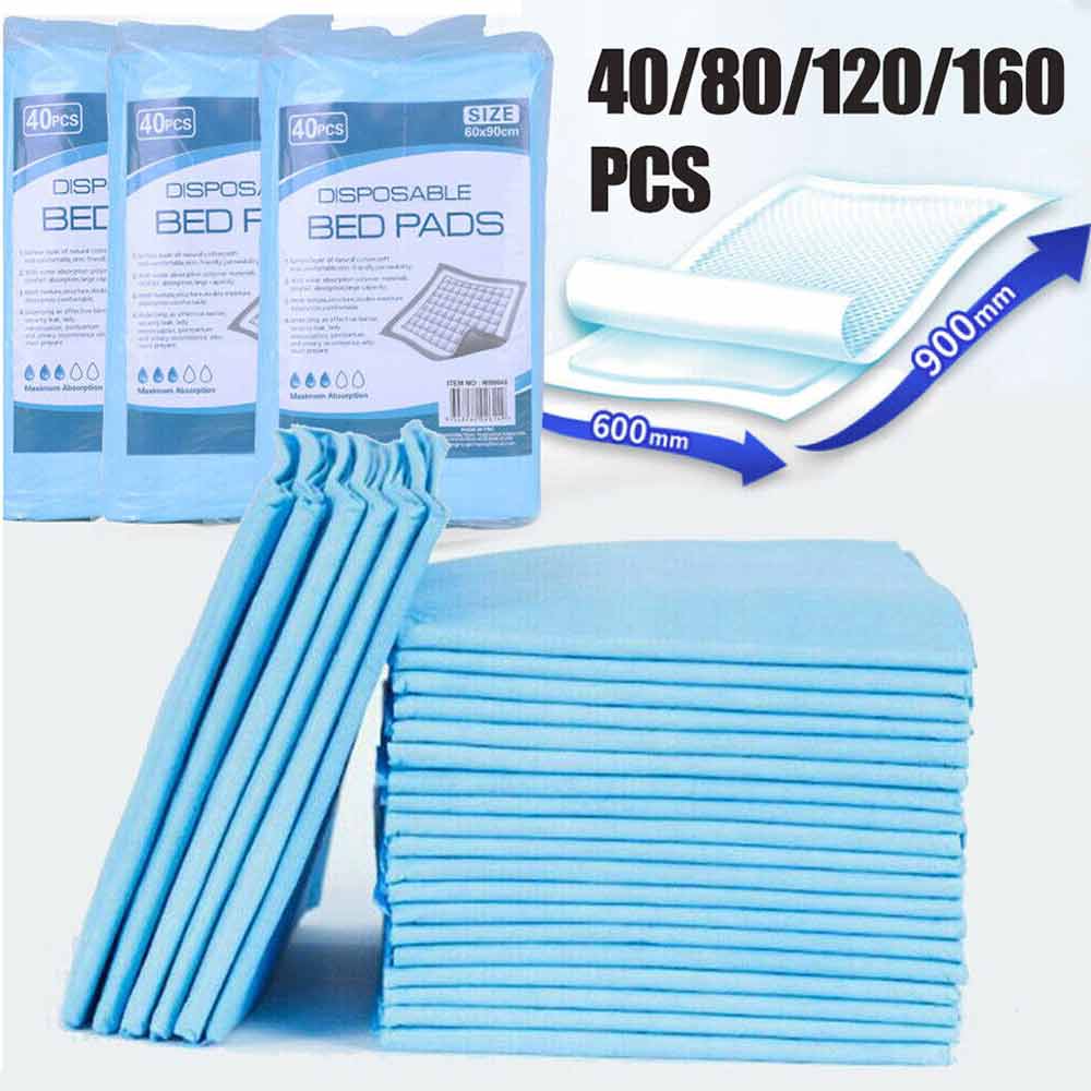 Economy Disposable Underpads – 60x90cm Incontinence Bed Pads for Adults, Elderly & Pets (40/80/120/160 Pack)