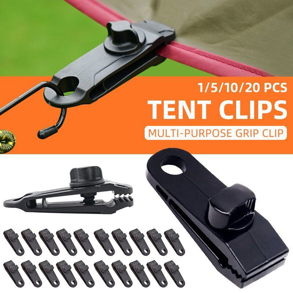 10/20 Pack Awning Tent Clamp Tarp Clips Set Canopy Snap Hangers Survival Camping