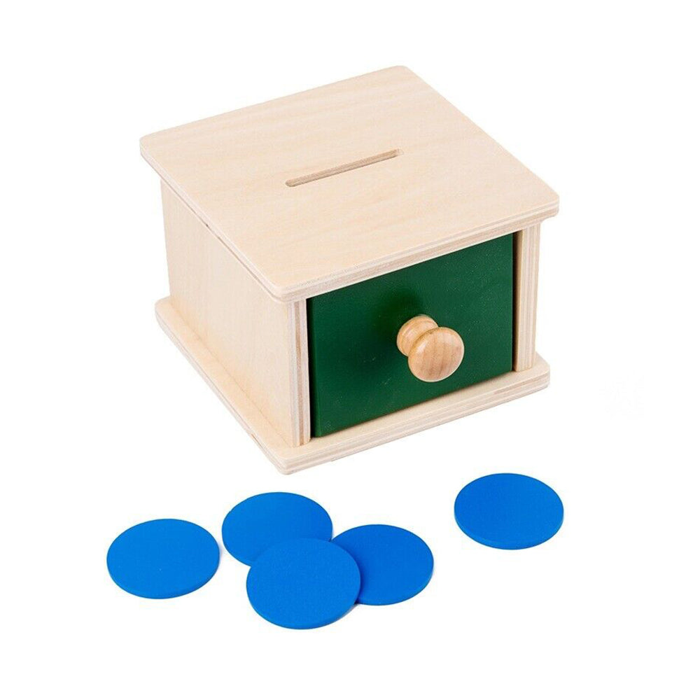 Wooden Educational Object Permanence Coin Box Ball Toy Early Learning