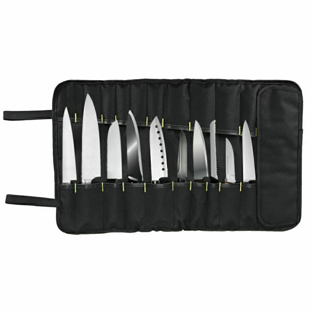 Professional Chef Knife Roll Bag - 22-Pocket Portable Kitchen Tools Case