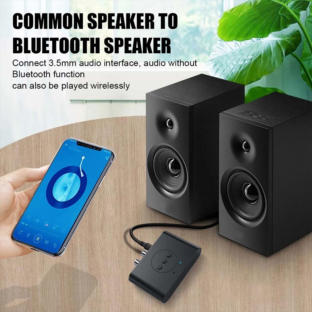NFC Bluetooth 5.2 Wireless Receiver - 3.5mm to 2 RCA Audio Adapter for Stereo