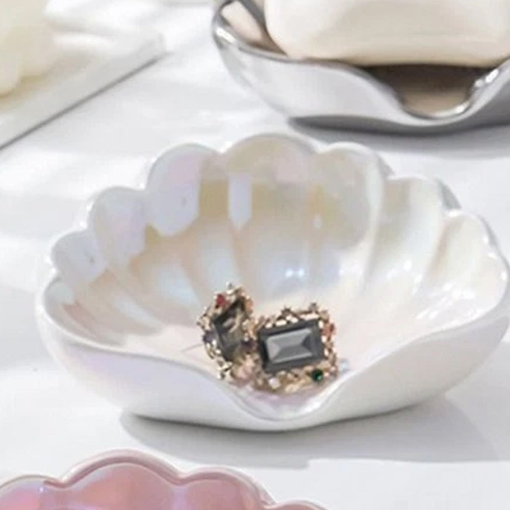 Ceramic Seashell Soap Box – Draining Non-Slip Soap Dish for Bathroom Accessories