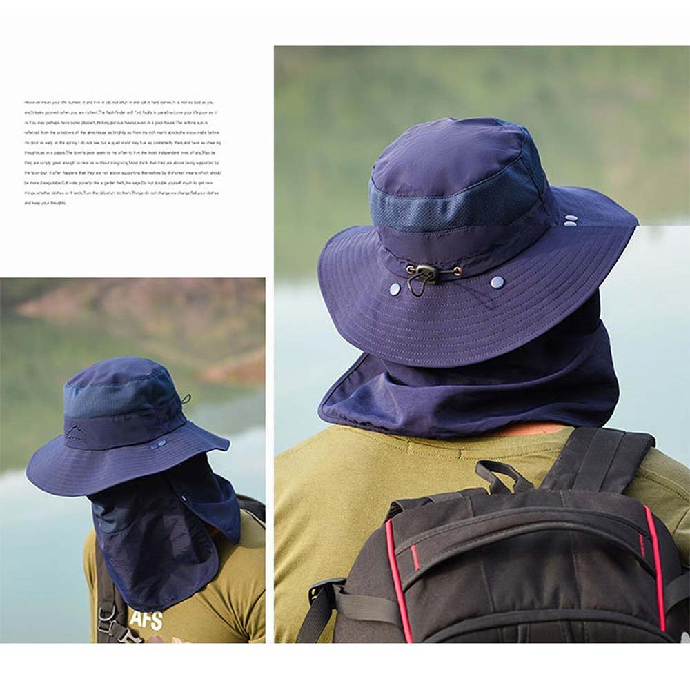 Outdoor Sun UV Protection Fishing Cap Neck Face Flap Hat Wide Brim Cover Summer
