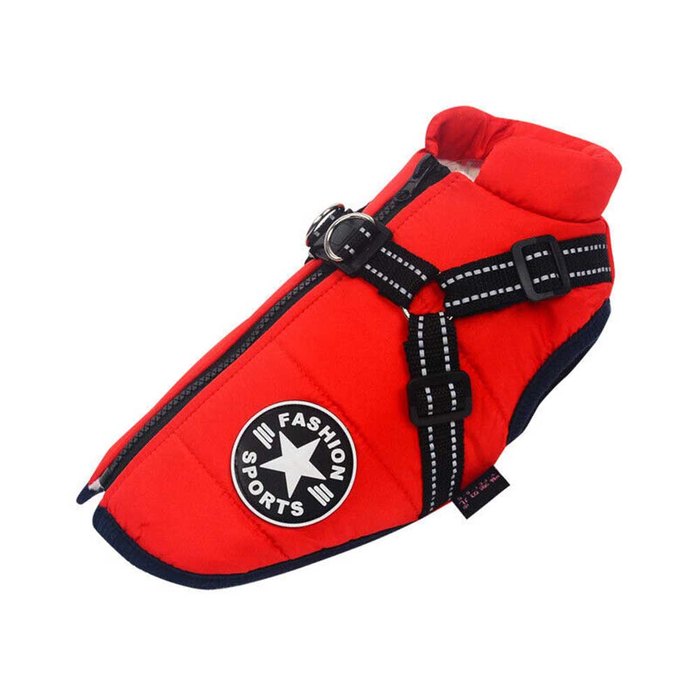 Winter Pet Dog Coat Pet Dog Jacket w/ Harness Waterproof Breathable Small Large
