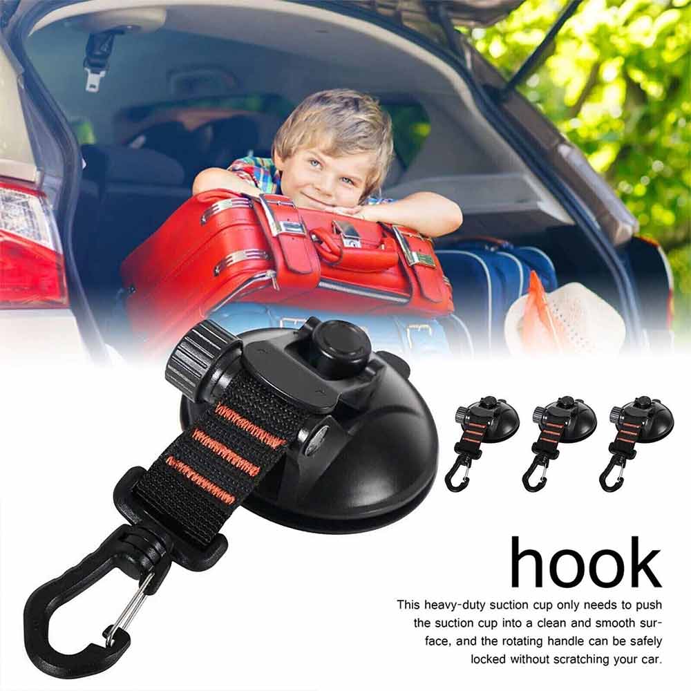 4pcs Suction Cup Anchor Securing Hook Tie Down Camping Tarp as Car Side Awning